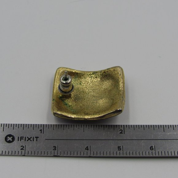 Vintage Unique Purple & Gold Dangle Earrings - Picture 3 of 4